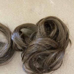 Two piece brown hair pieces with clip on back